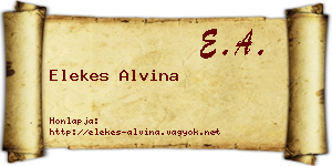 Elekes Alvina névjegykártya
